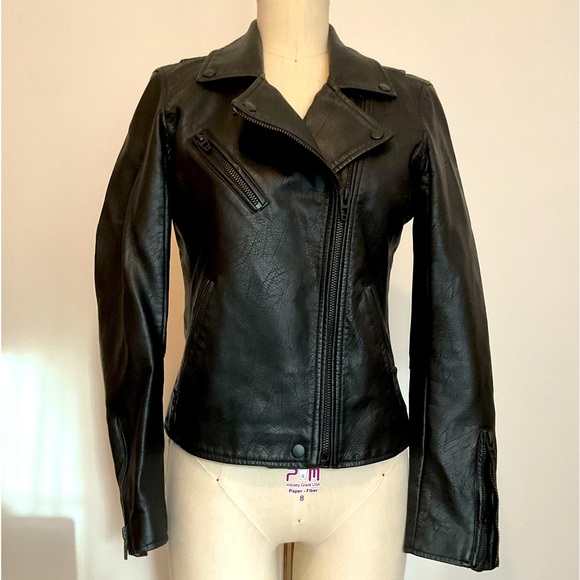 BlankNYC Black Moto Semi fitted Vegan Leather Jacket - Picture 1 of 14